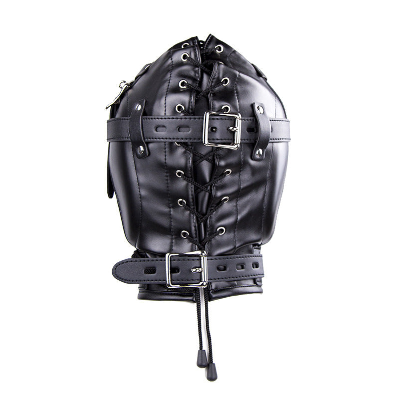 BDSM Face Mask Head Hood Bondage Restraints With Lid