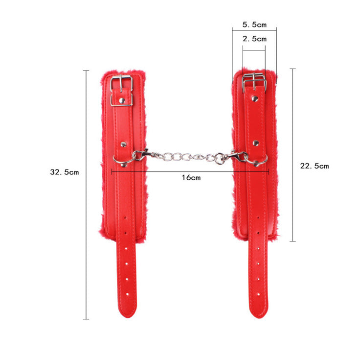 BDSM Adjustable Plush Handcuffs Ankle Bracelets Restraint Set Sex Toy