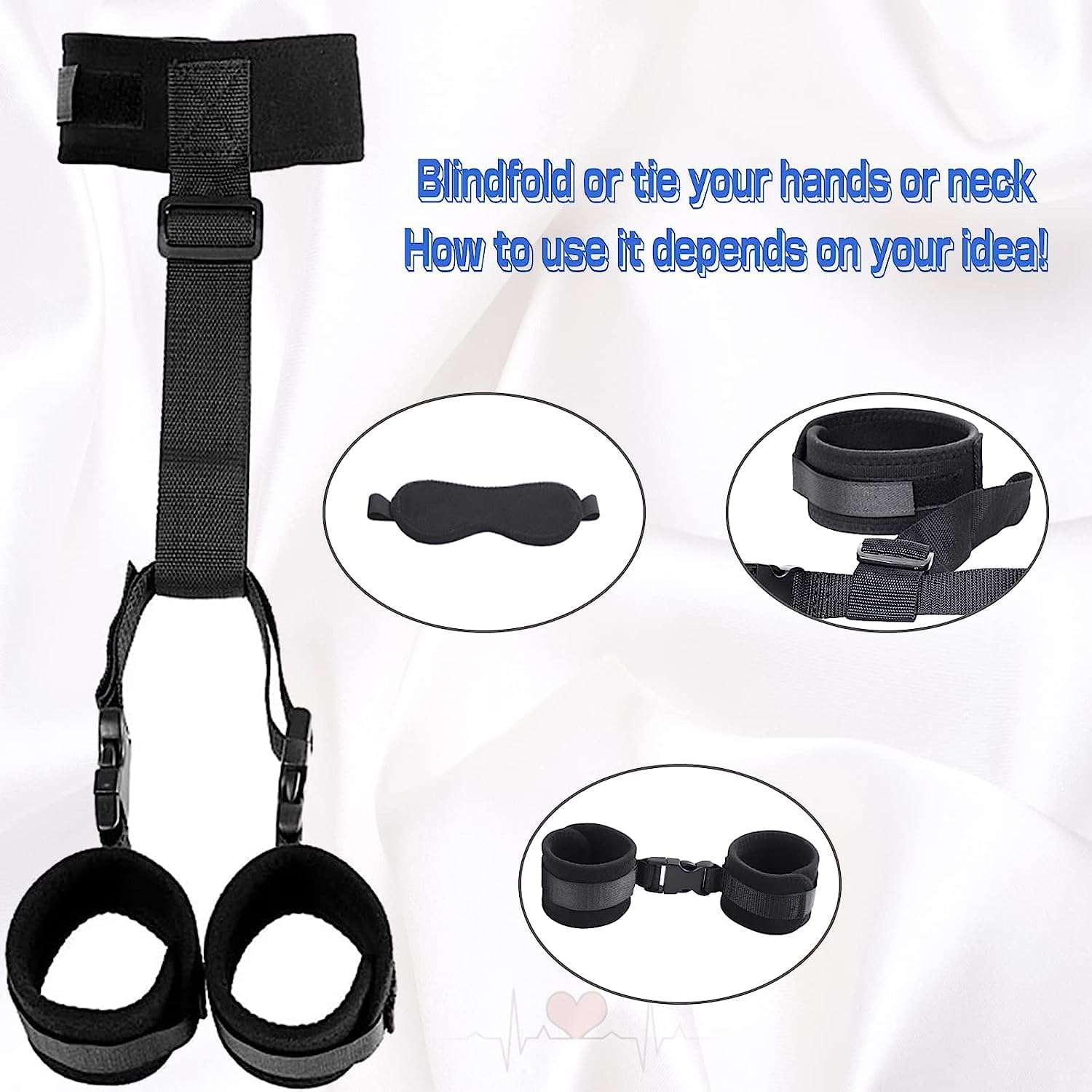 BDSM Neck to Wrist Restraints Backcuffs Bondage Set SM Games Play