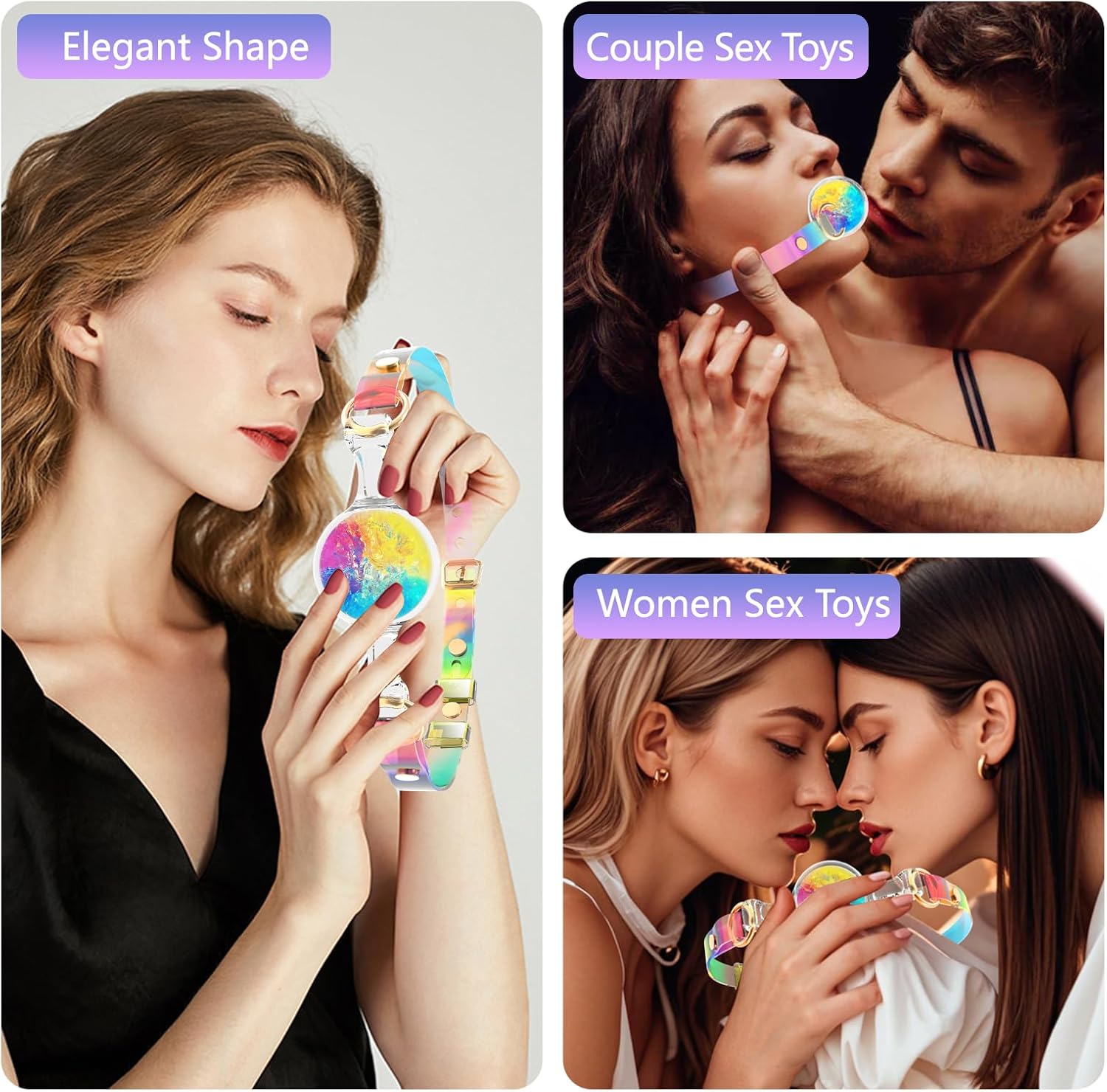 BDSM Ball Gag Silicone Breathable Sex Gag with Adjustable Colorful Strap