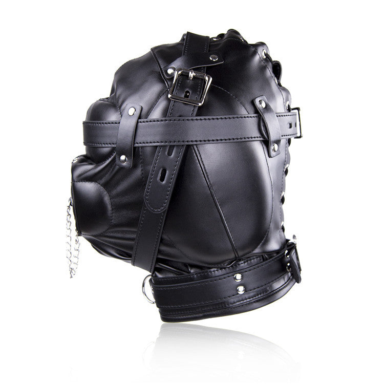 BDSM Face Mask Head Hood Bondage Restraints With Lid