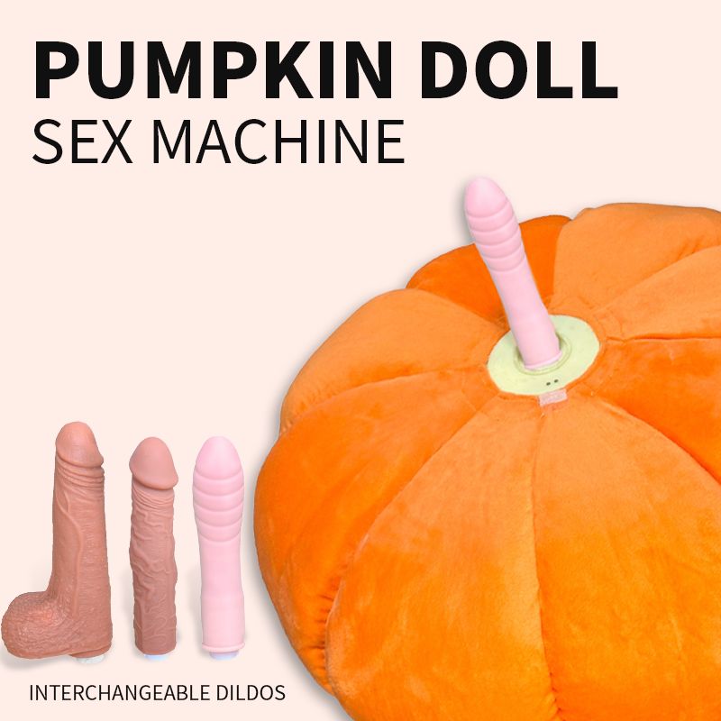Pumpkin-shaped Pillow Style Thrusting Dildo Sex Machine Vibrator
