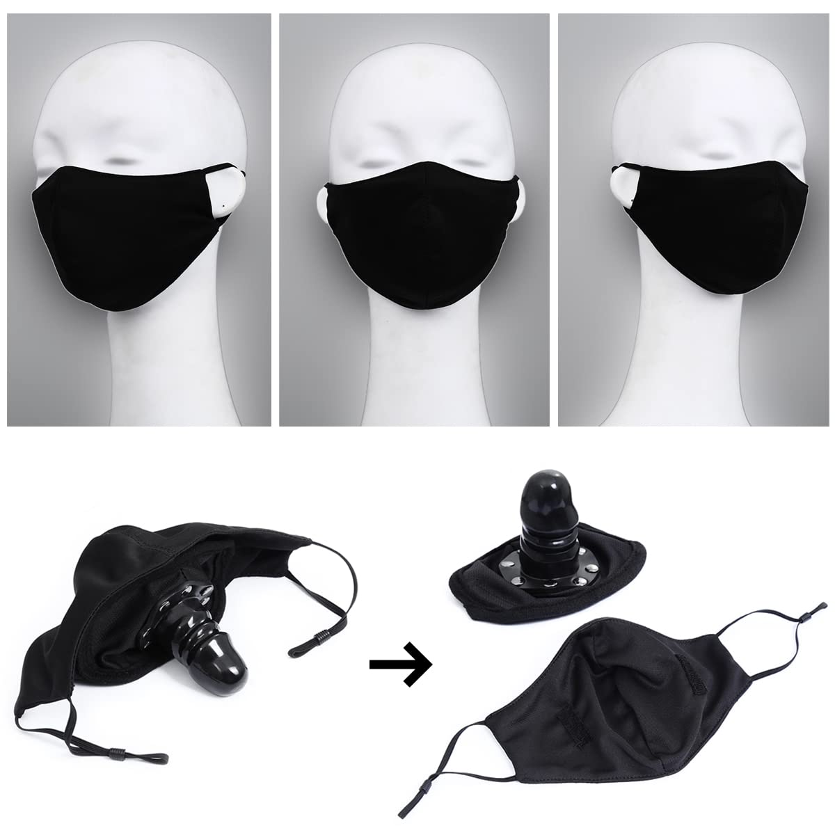 SM Mask Dildo Ball Mask Gag