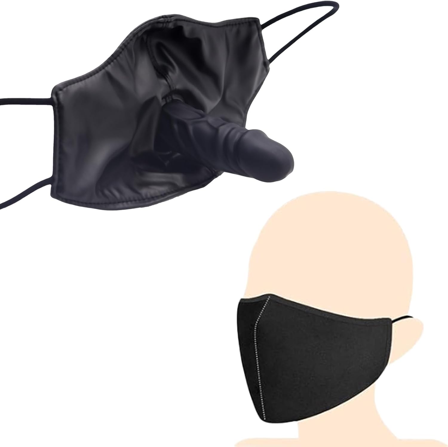 BDSM Silicone Realistic Dildo Mask Ball Gag