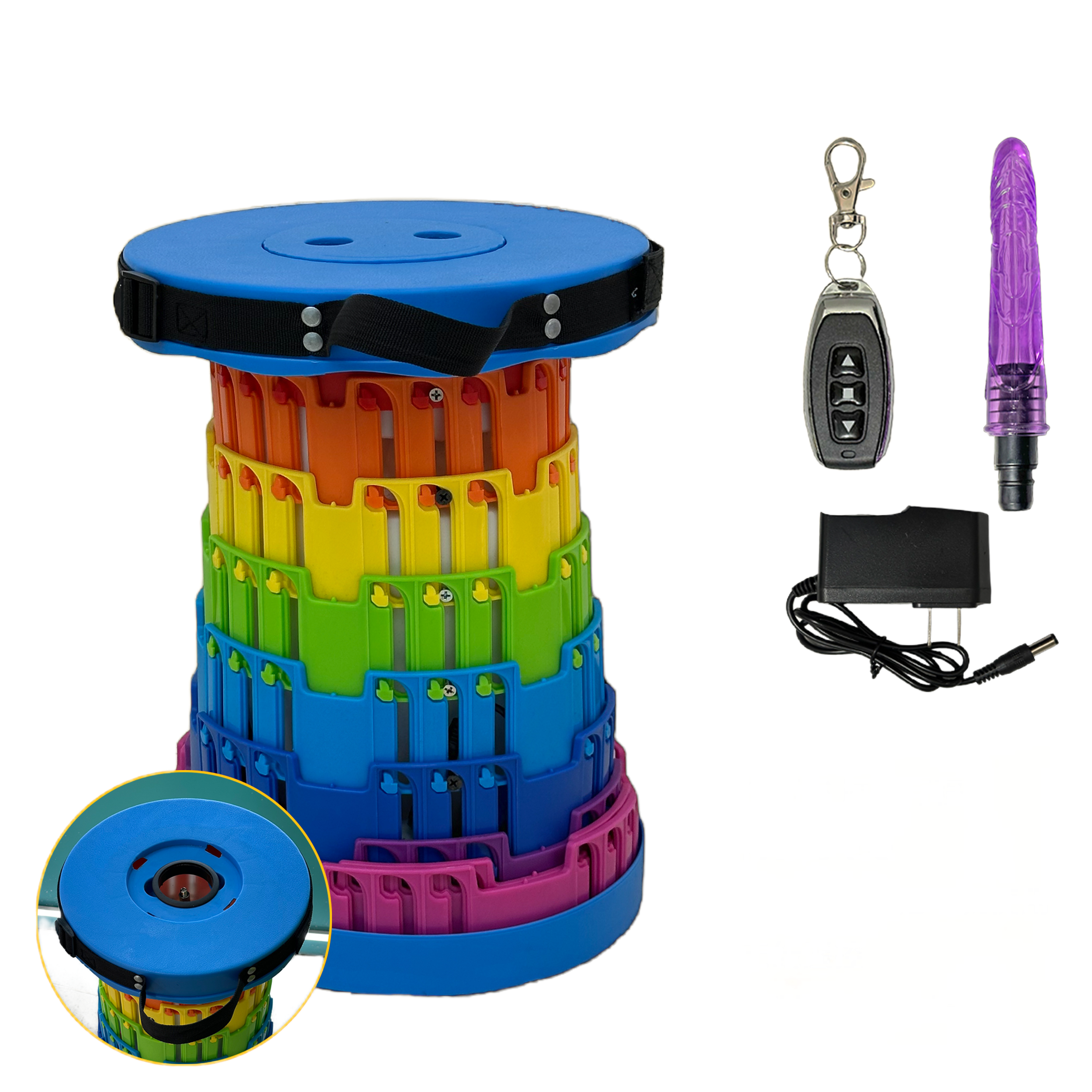 TOYHEERG Rainbow Chair Sex Dildo Machine Outdoor Stimulation