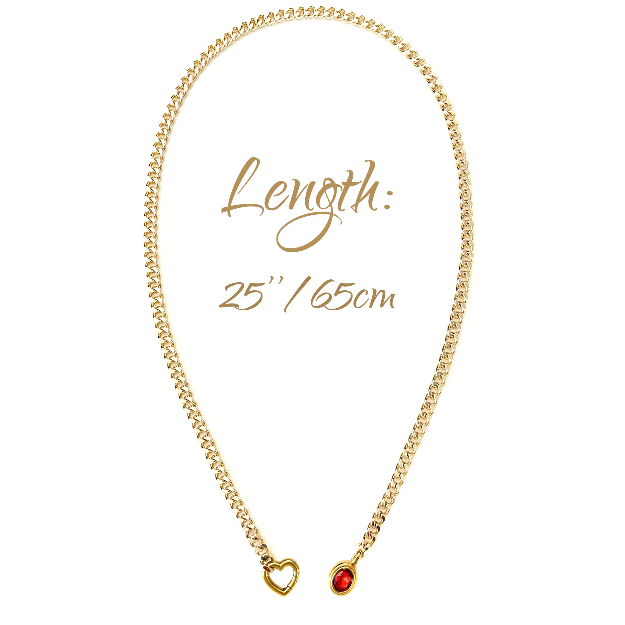 Herz Kristall O-Ring Slip Kette
