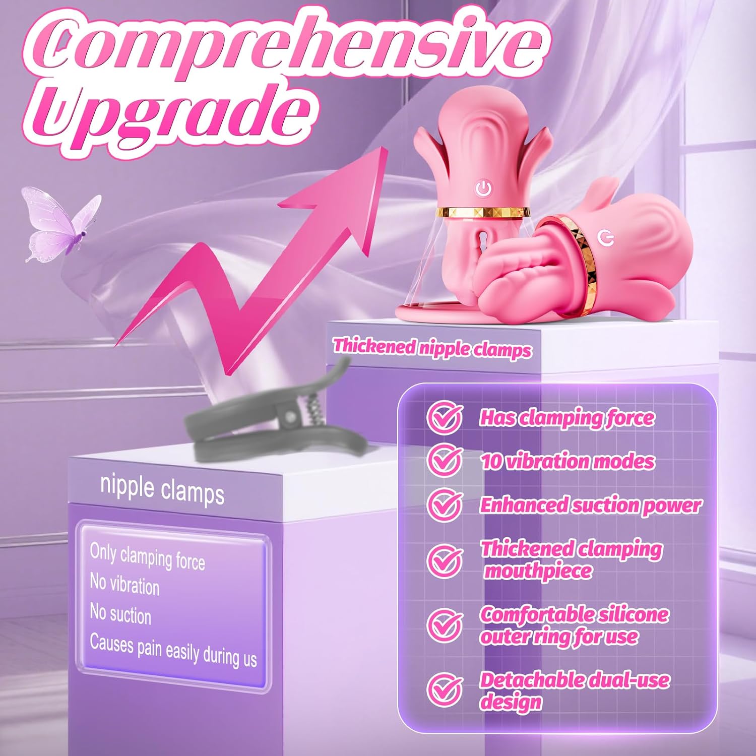 Hand - Pinch Breast Nipple Clamp Massager