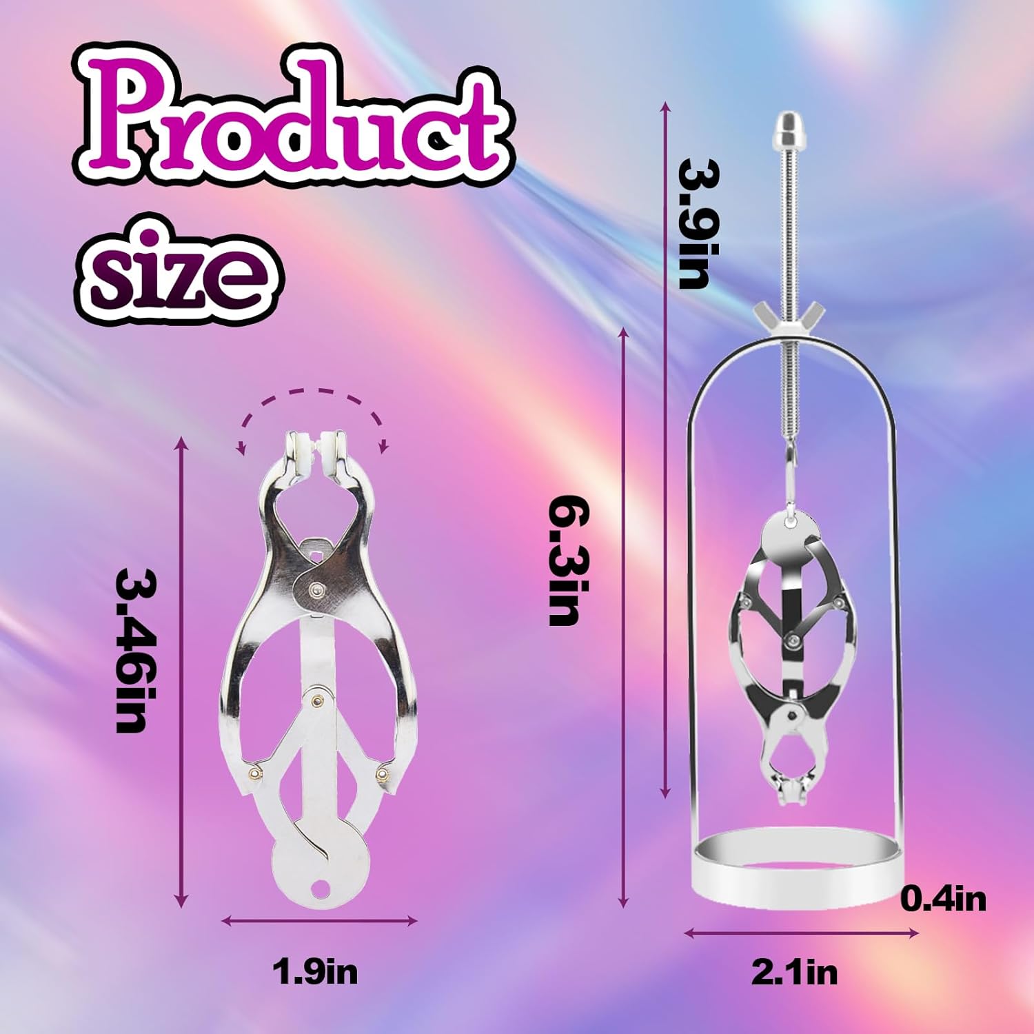 BDSM Metal Adjustable Clit Nipple Clamps