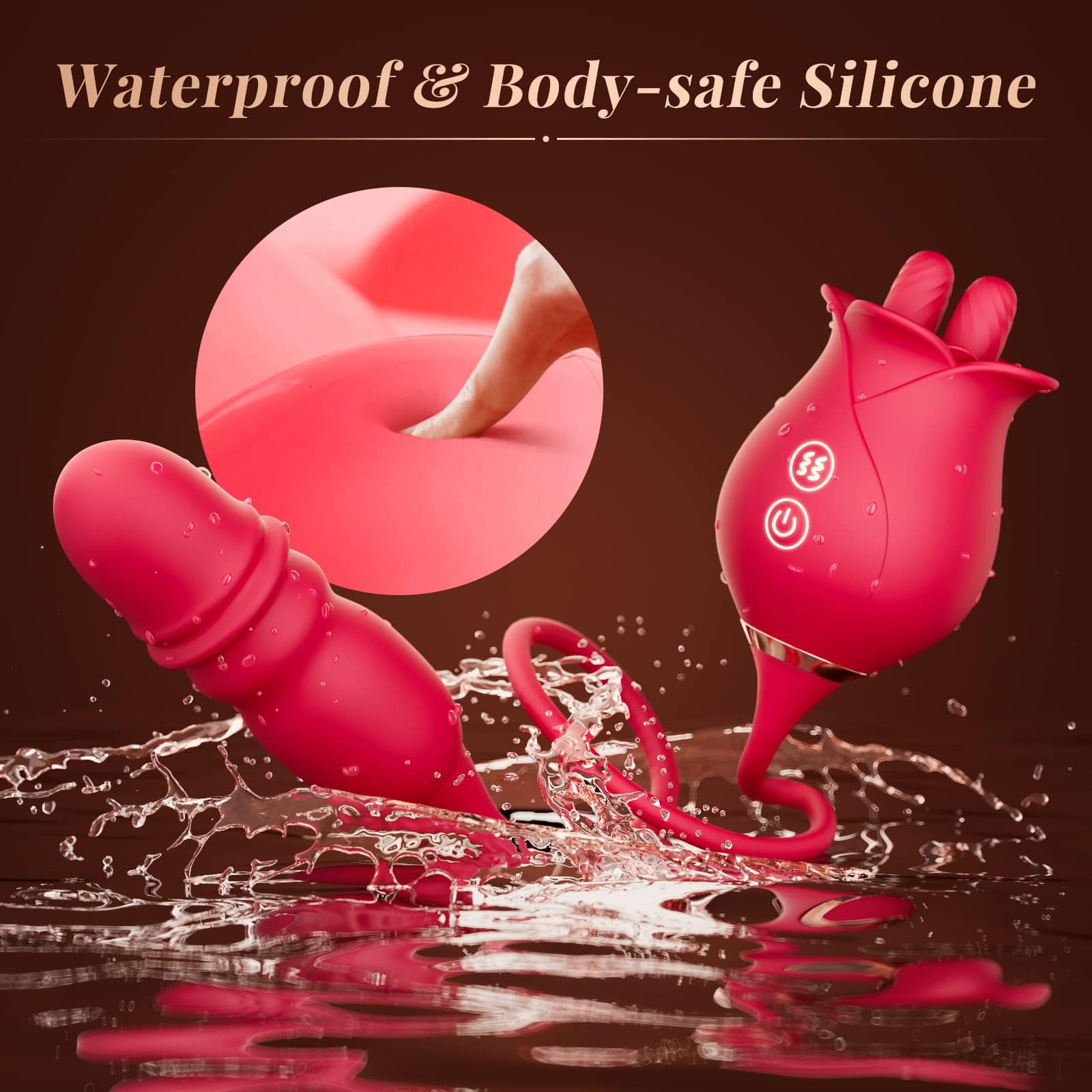 Rose Romeo Dual Tongue Rose Adult Toys Vibrators 10 Licking Thrust