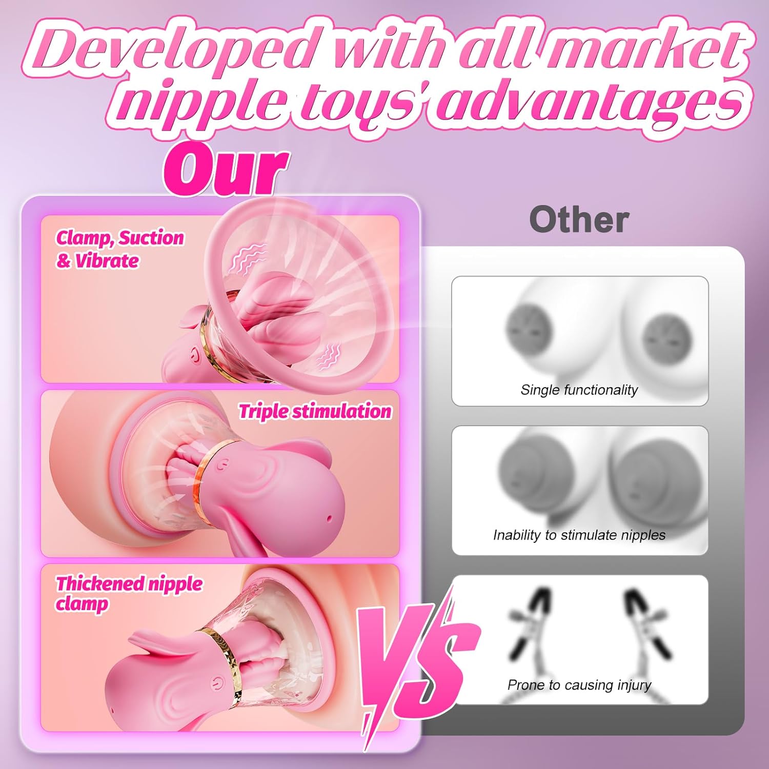 Hand - Pinch Breast Nipple Clamp Massager