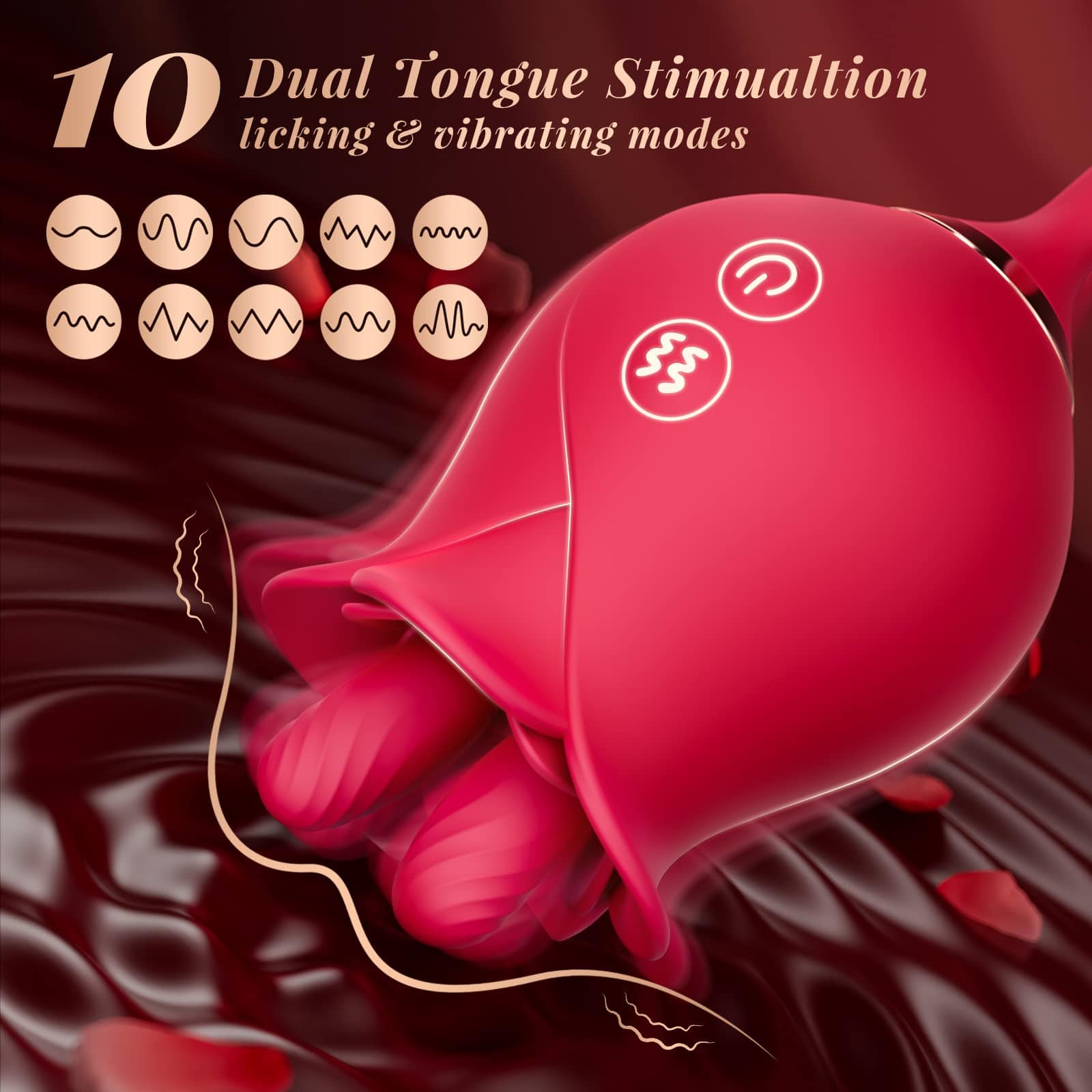 Rose Romeo Dual Tongue Rose Adult Toys Vibrators 10 Licking Thrust