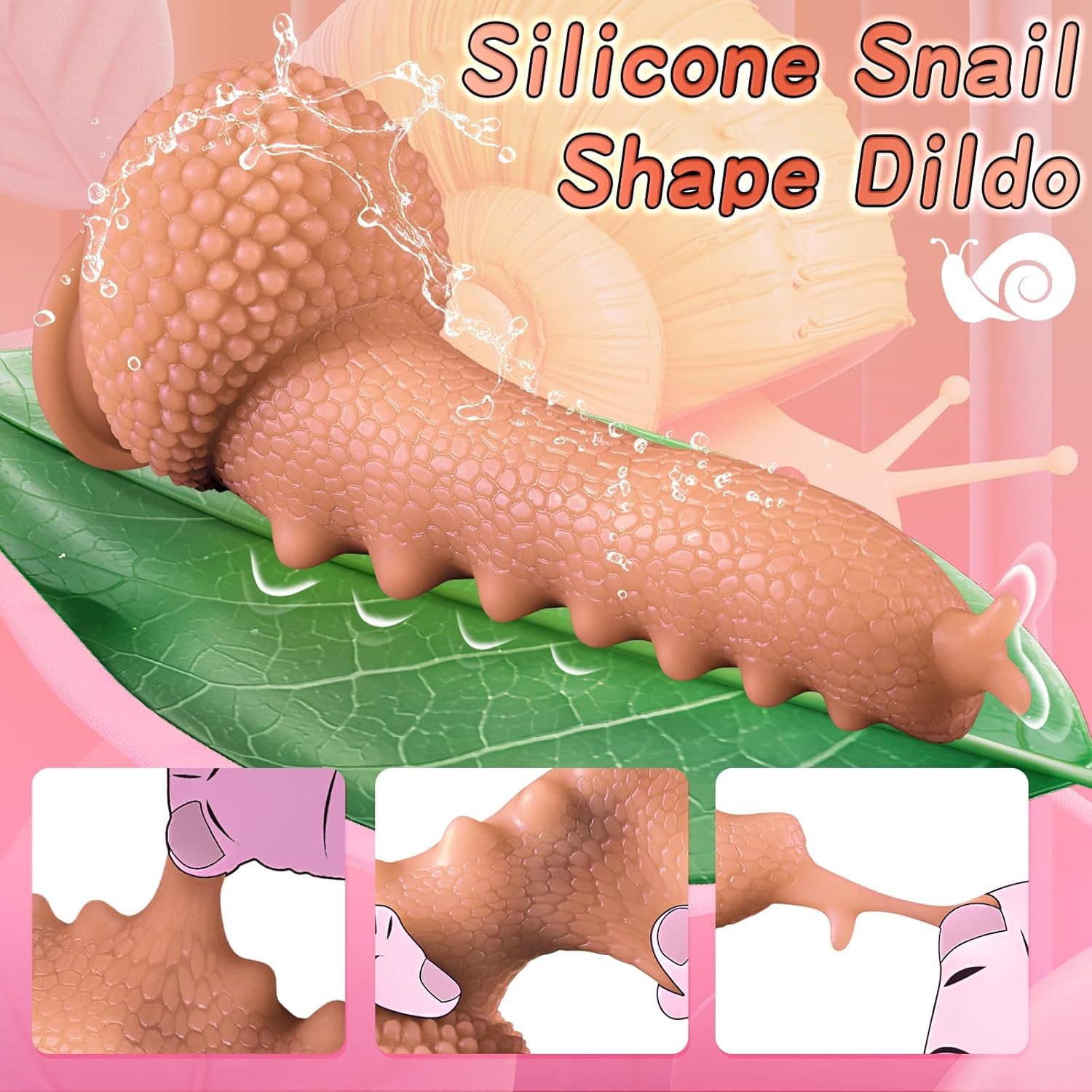 9.06in Thrusting Monster Snail Dildo Vibrator with 3 Thrusting & 9 Vibrating Modes