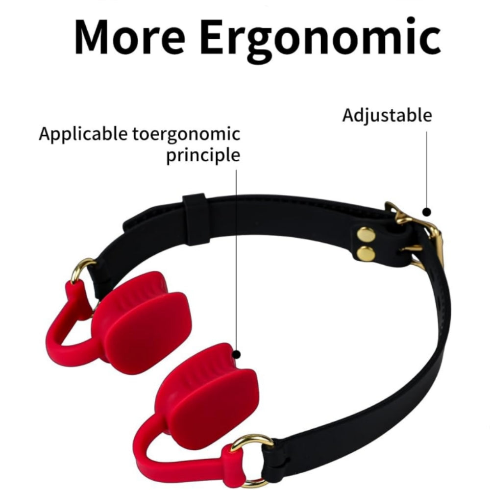 Open Mouth O-Ring Gag with Adjustable Leather Strap