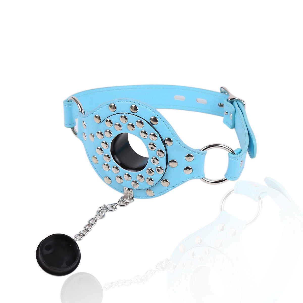 BDSM PU Leather Ball Gag with Cover Mouth Plug