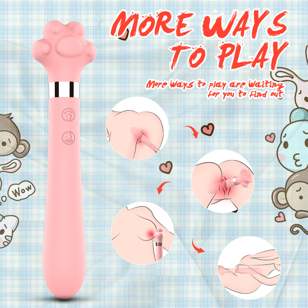 Cute Cat Paw 7 Flapping Clitoral G Spot Vibrator