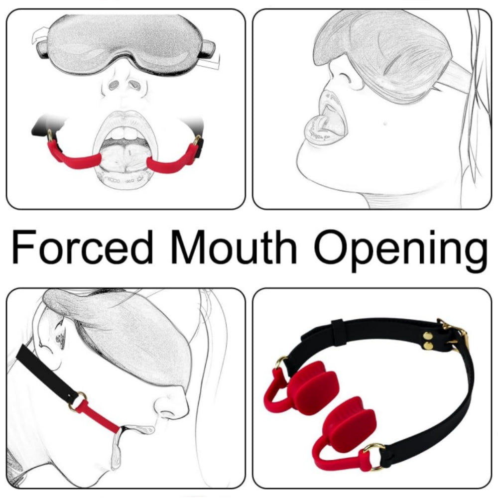 Open Mouth O-Ring Gag with Adjustable Leather Strap