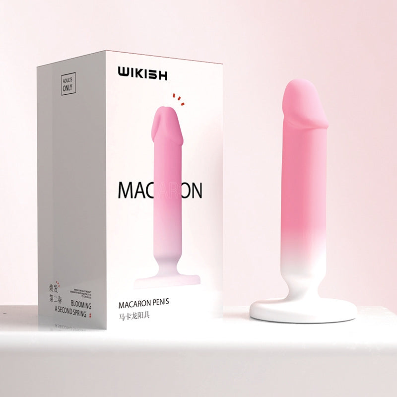 Realistischer Dildo-Analplug aus Silikon mit Farbverlauf in Rosa