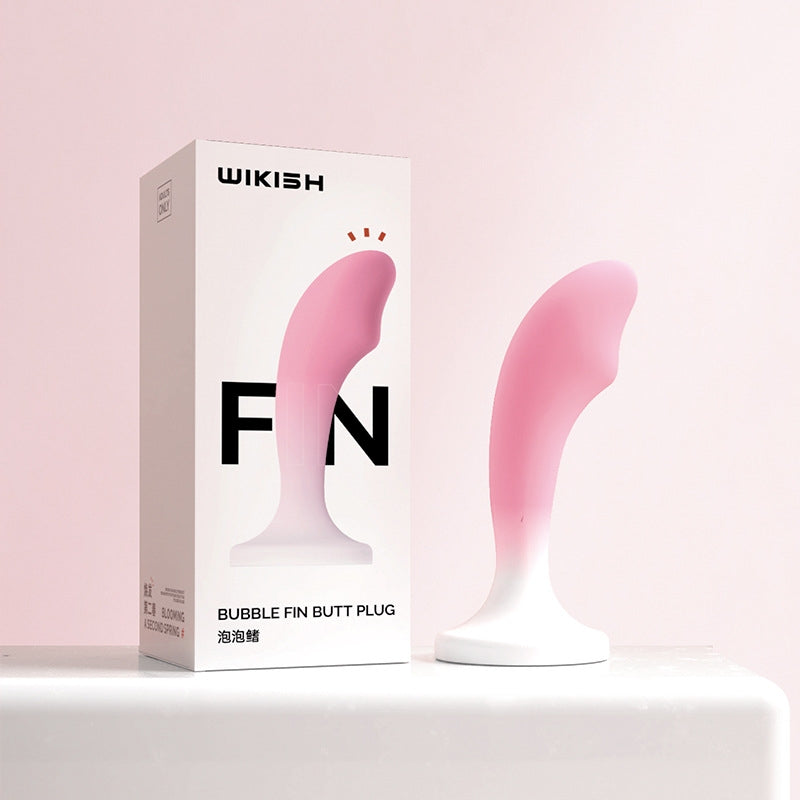 Realistischer Dildo-Analplug aus Silikon mit Farbverlauf in Rosa