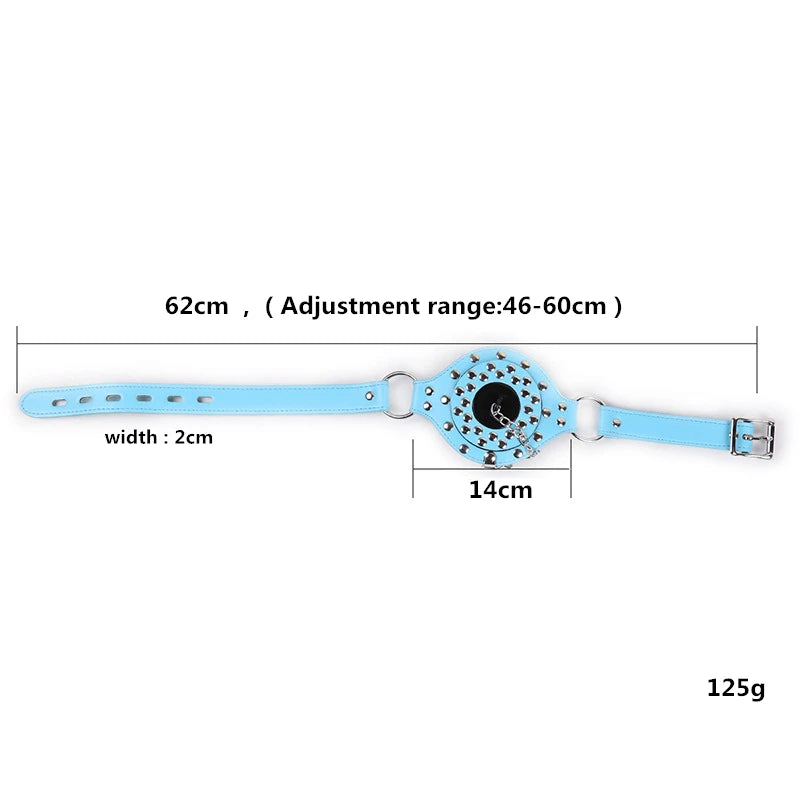 BDSM PU Leather Ball Gag with Cover Mouth Plug