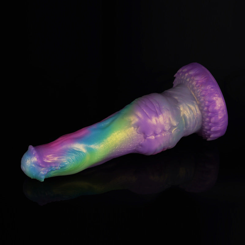 Mixed Color Monster Dildo Auto Thrusting Sex Machine With Suction Cup Base