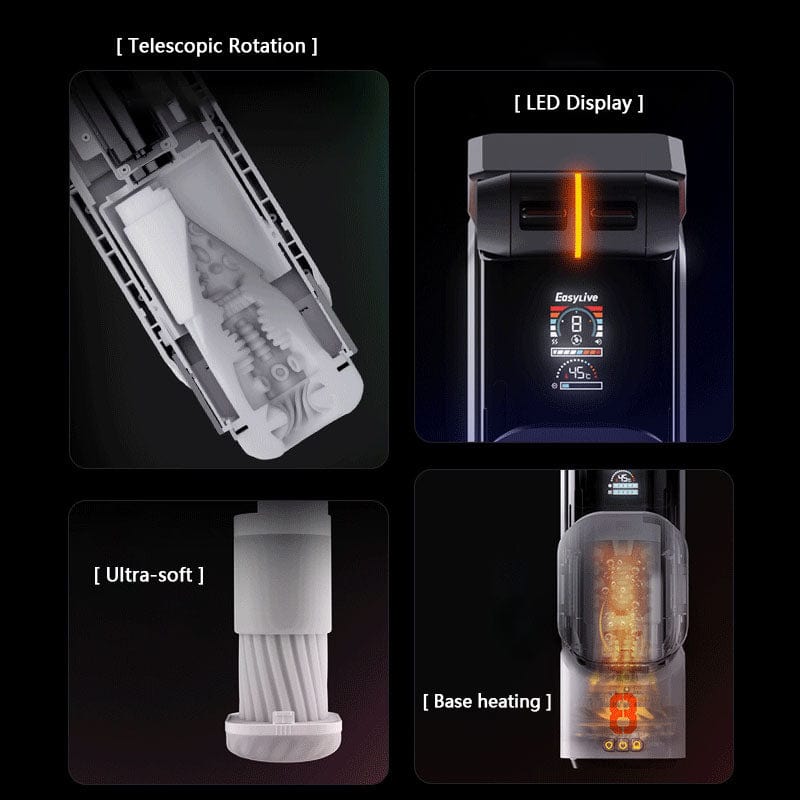 No8 8-Frequency Rotary Expansion and 5-Frequency Vibration Male Masturbator Powered by Easylive