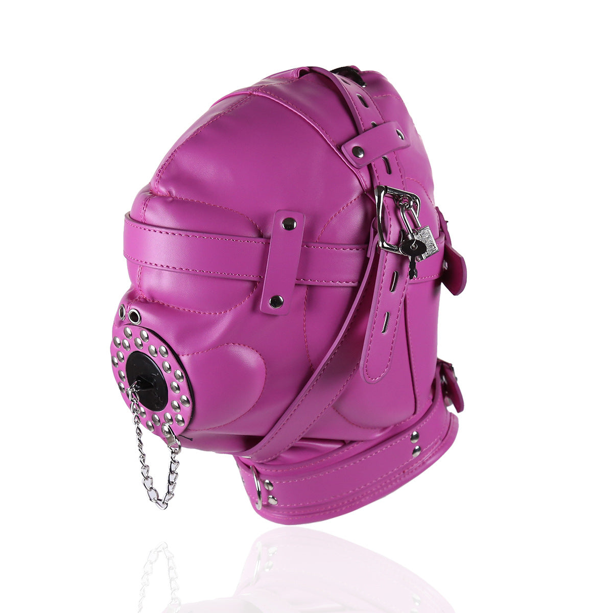 BDSM Face Mask Head Hood Bondage Restraints With Lid