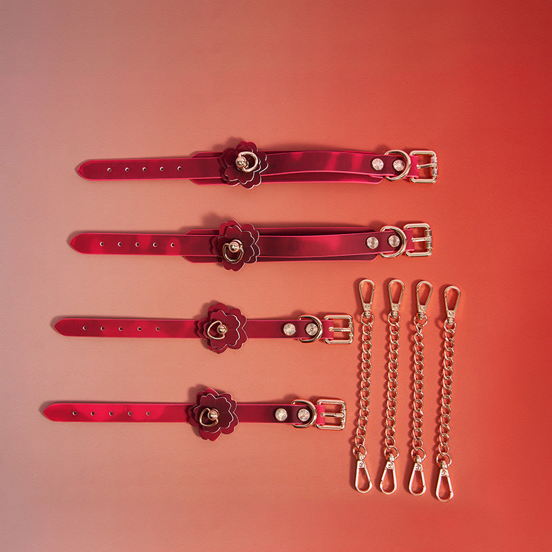 BDSM Temperature-sensitive Color-changing Cherry Handcuffs & Footcuffs Set