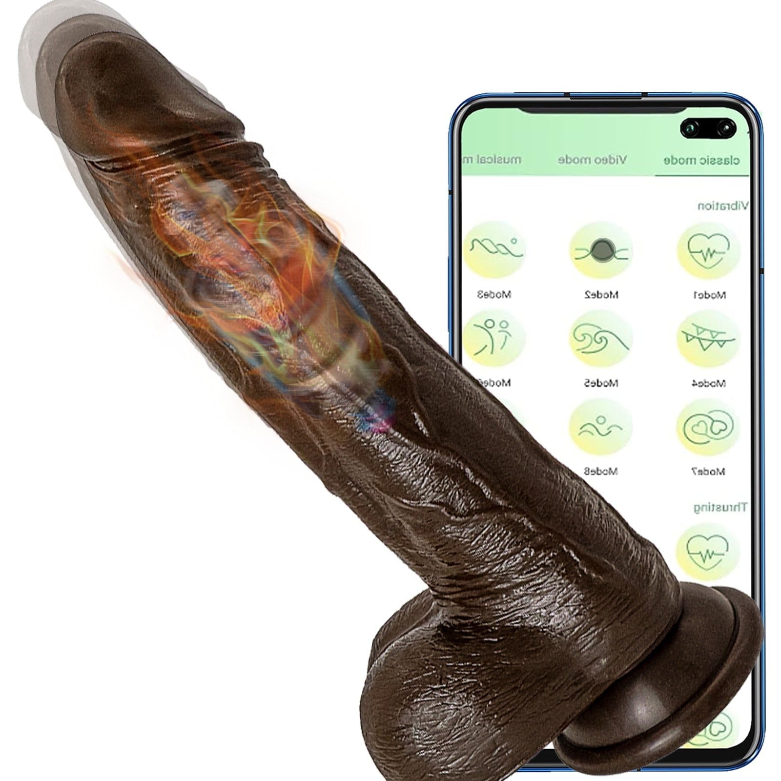 8.6-In Vibrating Thrusting Swing Thick Long Lifelike Dildo With Remote Control
