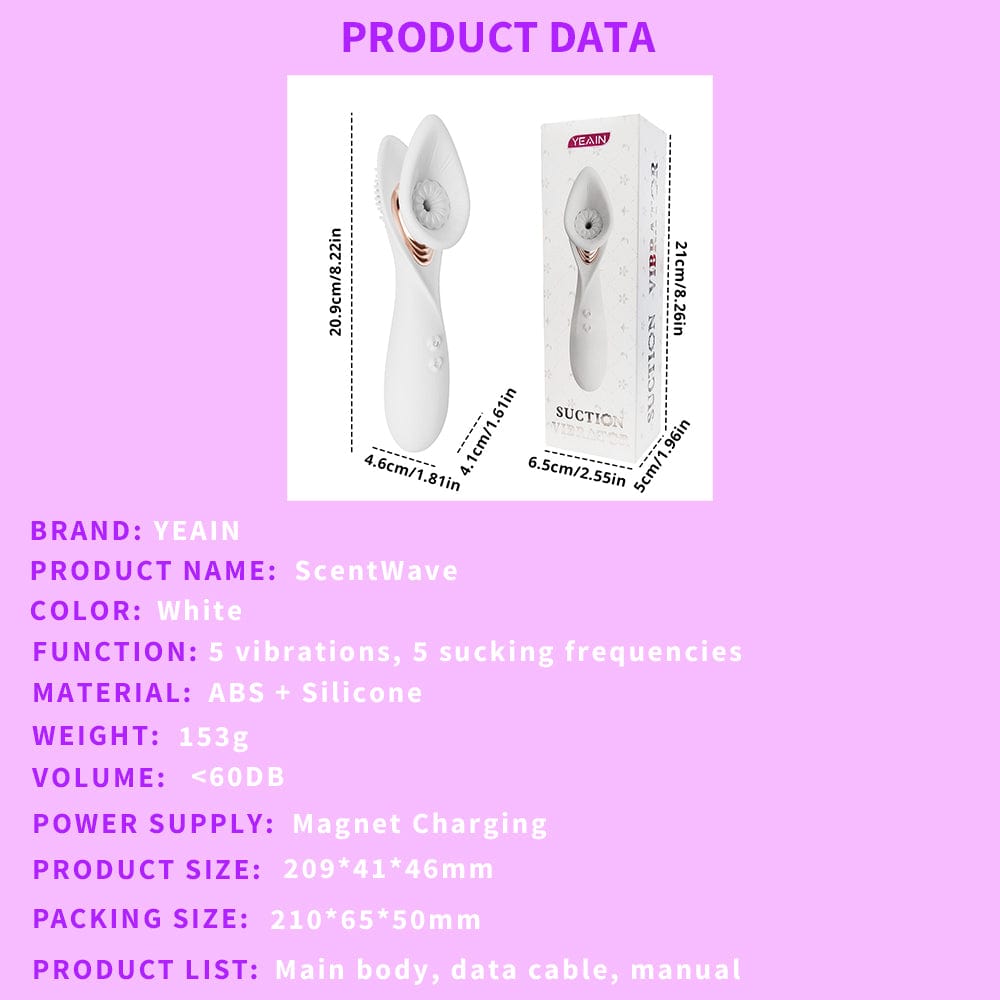 ScentWave 5 Suction 5 Vibration Clitoral Stimulation Vibrator