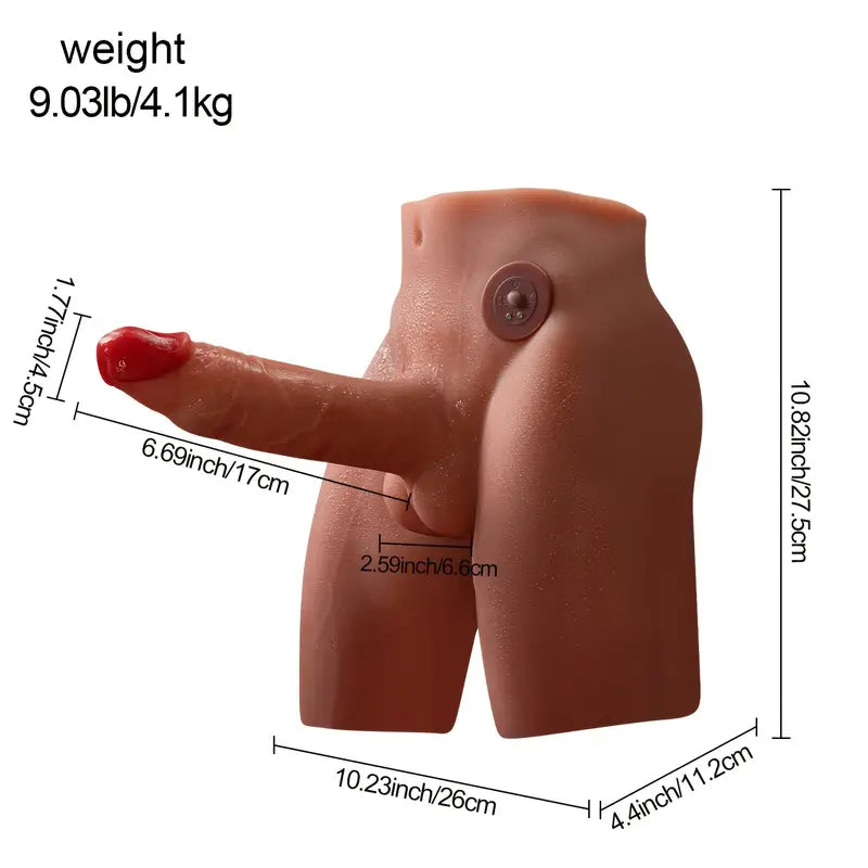 9.04Lb 3D Male Realist Butt Sex Torso with Thrusting Dildo & Anus