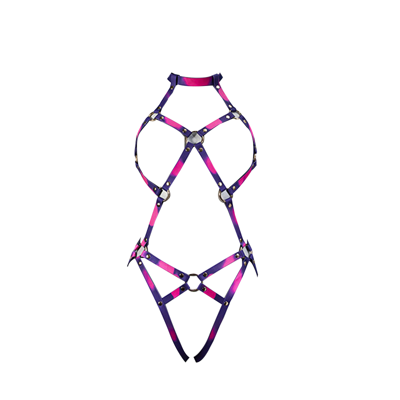 Temperature-Sensitive Color Change BDSM Leather Bondage Suit With Handcuffs