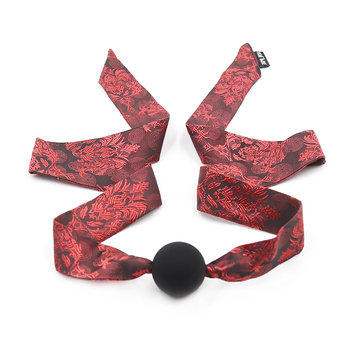 BDSM Silicone Mouth Ball Gag With Soft Jacquard Ribbon For Couple