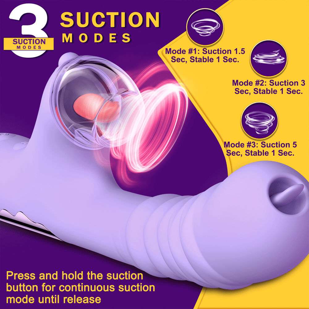 Small Dinosaur Vibrator Telescopic Tongue Sucking Clit Stimulation Vibrator