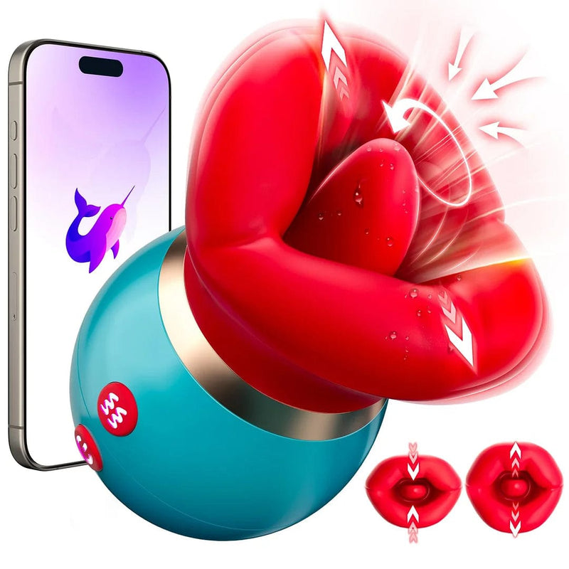 3 in 1 App Remote Control Big Mouth Vibrator With 360° Tongue Licking & Sucking & Vibrating