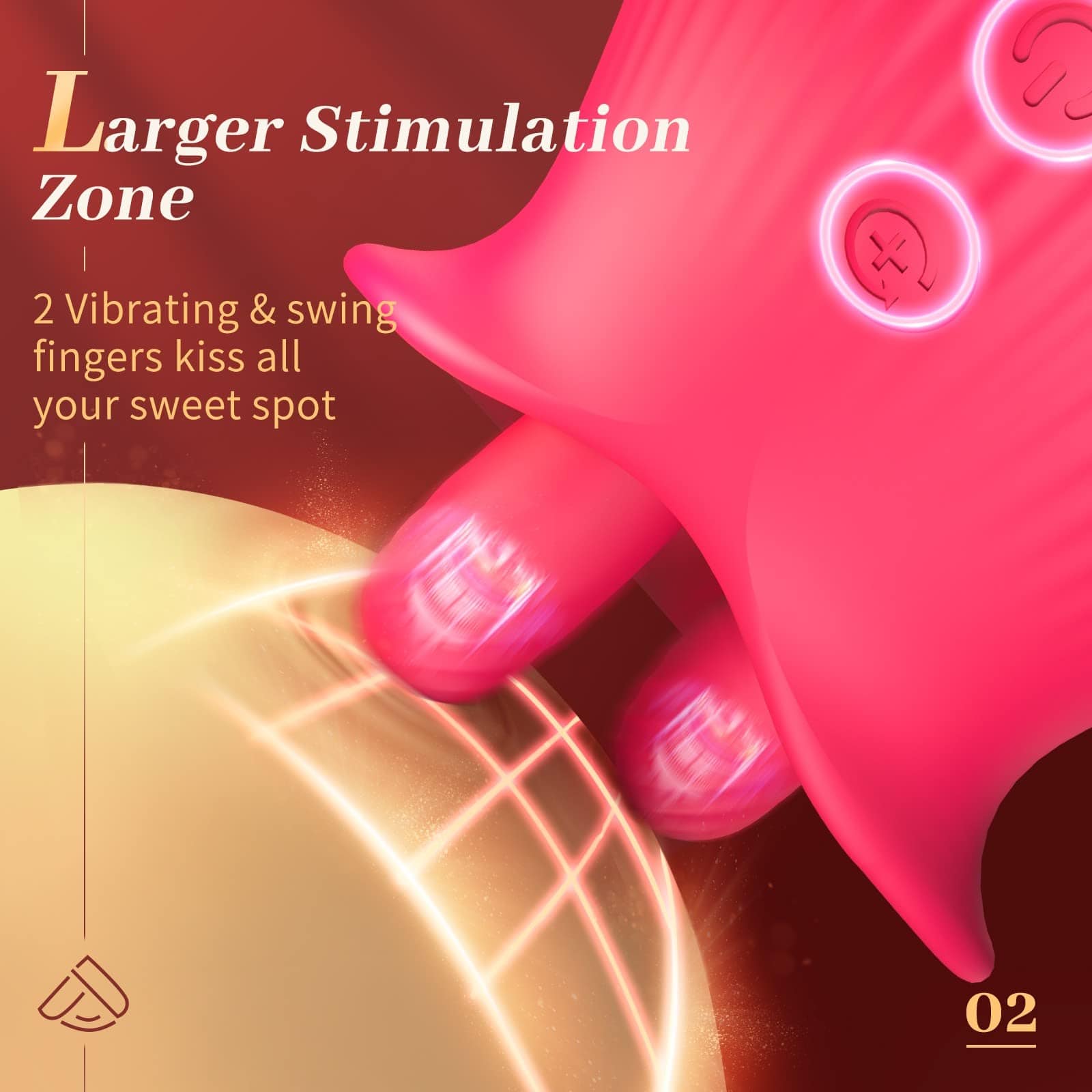 Rose Romeo - 3in1 Rose Sex Toy with 2 Suction Cups Adult Toys Female Clitoral Nipple Vibrators with 10 Licking Sucking Vibrating