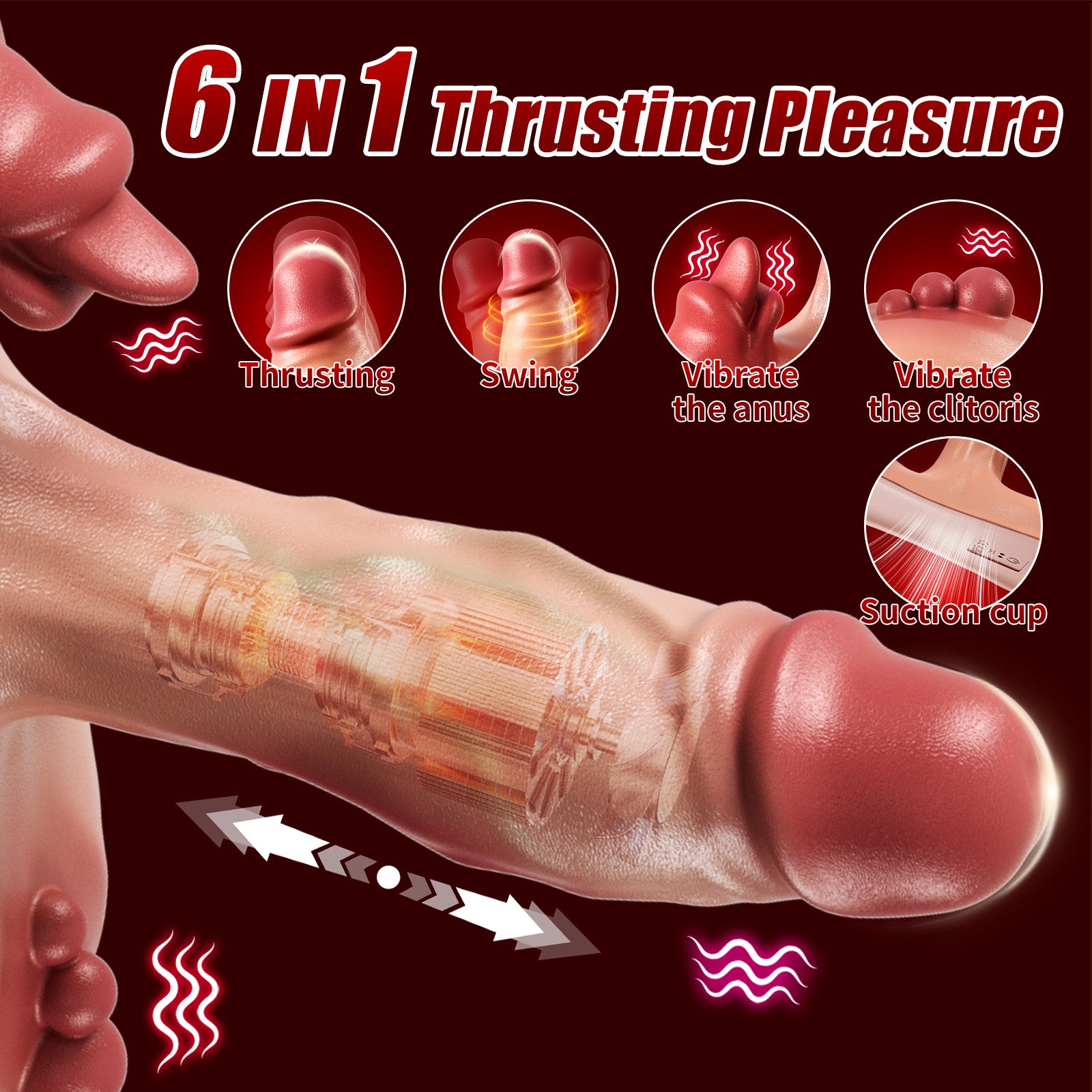Ride Thrusting Tongue Dildo G Spot Vibrator