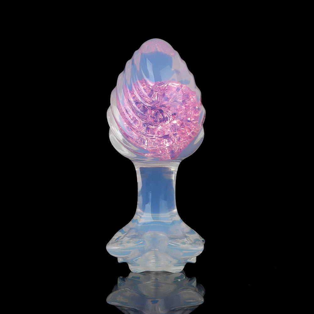 Aurora Ocean Wave Textured Crystal Silicone Anal Plug - Lurevibe