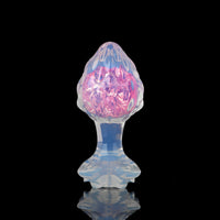 Aurora Custard Apple Textured Crystal Silicone Anal Plug with Rose Petal Base - Lurevibe