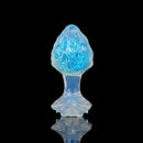 Aurora Custard Apple Textured Crystal Silicone Anal Plug with Rose Petal Base - Lurevibe
