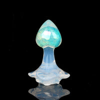 Aurora Peach Heart Acrylic Core Silicone Anal Plug with Petal Base - Lurevibe