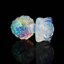 Aurora Custard Apple Textured Crystal Silicone Anal Plug with Rose Petal Base - Lurevibe