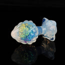 Aurora Custard Apple Textured Crystal Silicone Anal Plug with Rose Petal Base - Lurevibe