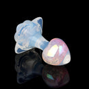 Aurora Peach Heart Acrylic Core Silicone Anal Plug with Petal Base - Lurevibe