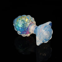 Aurora Custard Apple Textured Crystal Silicone Anal Plug with Rose Petal Base - Lurevibe