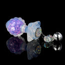 Aurora Custard Apple Textured Crystal Silicone Anal Plug with Rose Petal Base