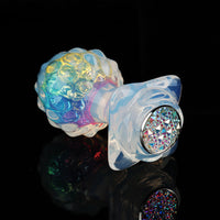 Aurora Custard Apple Textured Crystal Silicone Anal Plug with Rose Petal Base - Lurevibe