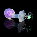Aurora Ergonomic Curved-Neck Crystal Silicone Anal Plug with Petal Base