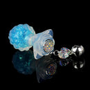 Aurora Custard Apple Textured Crystal Silicone Anal Plug with Rose Petal Base