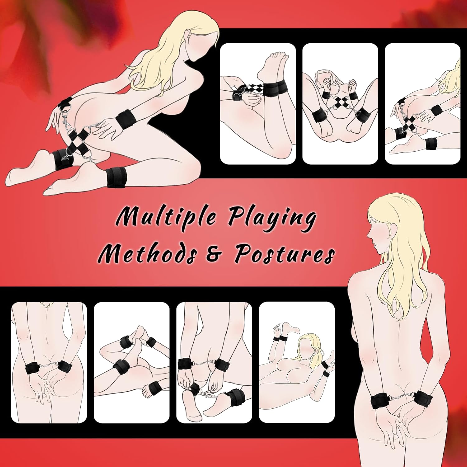 BDSM Bed Restraint Bondage Restraints Set For Couple