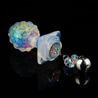 Aurora Custard Apple Textured Crystal Silicone Anal Plug with Rose Petal Base